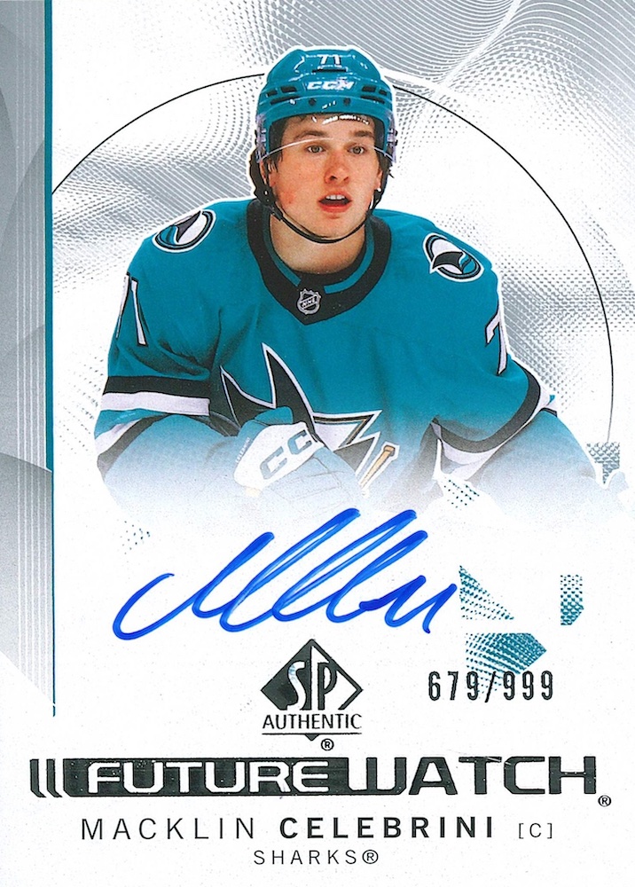 2024-25-SP-Authentic-Hockey-Base-Future-Watch-Rookies-Autographs-Macklin-Celebrini-RC-new